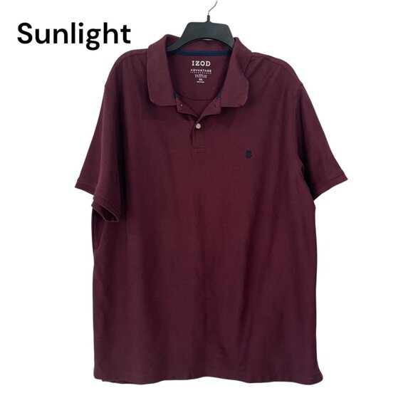 Izod Advantage Performance Polo Shirt SZ XXL Burgundy Cotton Blend Stretch - Picture 1 of 10